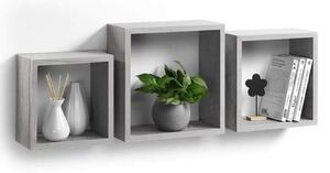 Σετ Ράφια Τοίχου Cubes Homea - White Oak - 3 τεμάχια