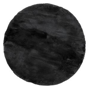 Στρογγυλό Χαλί Γούνινο (Φ120) Βιοκαρπέτ Cloud R01 Black