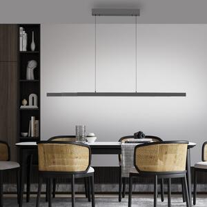 Paul Neuhaus LED κρεμαστή λάμπα Adriana Comfort Lift, γκρι, CCT, ρυθμιζόμενος, Γκρι, Σαλόνι / τραπεζαρία, Αλουμίνιο, σύγχρονο