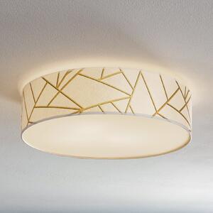 Eko-Light Φωτιστικό οροφής Zulu λευκό/χρυσό στρογγυλό, ρυθμιζόμενος, Χρυσό / Ορείχαλκου, Σαλόνι / τραπεζαρία, Ύφασμα / Κλωστοϋφαντουργία, σύγχρονο