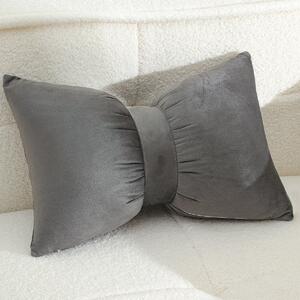 Διακοσμητικό Μαξιλάρι Βελουτέ (35x50) Melinen Bow Grey