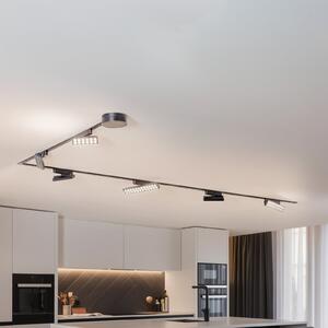 Lindby Lumaro track system, σημεία, 6-φωτισμός, μαύρο, 48V, dimmable, ρυθμιζόμενος, Μαύρο, Σαλόνι / τραπεζαρία, Πλαστικό, σύγχρονο