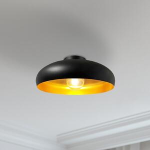 ROYALTECH Φωτιστικό οροφής Olli, μαύρο/χρυσό Ø 40 cm, μεταλλικό, E27, ρυθμιζόμενος, Σαλόνι / τραπεζαρία, Μέταλλο