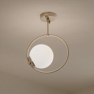Opviq Φωτιστικό οροφής Dolunay, Ø 26 cm, χρυσό, γυαλί, E27, ρυθμιζόμενος, Χρυσό / Ορείχαλκου, Σαλόνι / τραπεζαρία, Μέταλλο, σύγχρονο