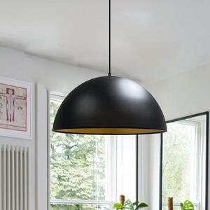 ROYALTECH Lipeo κρεμαστό φωτιστικό, μαύρο/χρυσό, Ø 40 cm, μέταλλο, E27, ρυθμιζόμενος, Σαλόνι / τραπεζαρία, Μέταλλο
