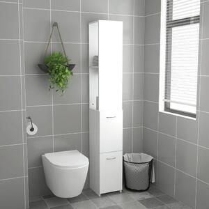 VidaXL Ντουλάπι Μπάνιου Λευκό 25x26,5x170 εκ. από Επεξεργασμένο Ξύλο