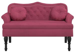 VidaXL Παγκάκι με Μαξιλάρια Μπορντό 120,5 x 65 x 75 εκ. Βελούδινο