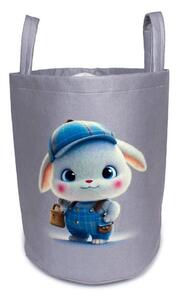 Παιδικό Καλάθι Αποθήκευσης Polyester Cap Bunny 38 Grey DimCol 45x30x50εκ