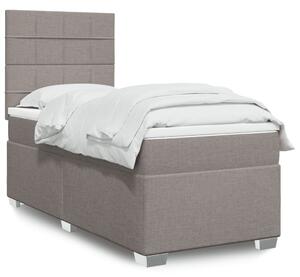 VidaXL Κρεβάτι Boxspring με Στρώμα Taupe 90x200 εκ. Υφασμάτινο