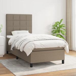 VidaXL Κρεβάτι Boxspring με Στρώμα Taupe 90x200 εκ. Υφασμάτινο