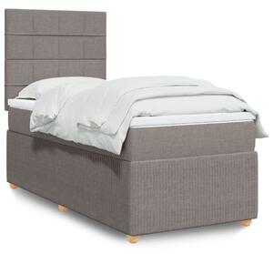 VidaXL Κρεβάτι Boxspring με Στρώμα Taupe 90x200 εκ. Υφασμάτινο