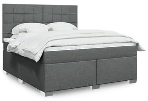 VidaXL Κρεβάτι Boxspring με Στρώμα Σκούρο Γκρι 180x200 εκ Υφασμάτιν