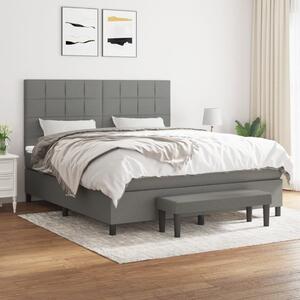 VidaXL Κρεβάτι Boxspring με Στρώμα Σκούρο Γκρι 160x200 εκ Υφασμάτινο