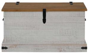 VidaXL Σεντούκι αποθήκευσης HALDEN Λευκό 91x48x47 cm Στερεό ξύλο πεύκο
