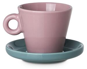 Φλυτζάνι Espresso 100ml + Πιατάκι Estia Echo Ροζ/Τυρκουάζ 07-35488