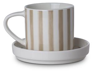 Φλυτζάνι Καφέ 300ml + Πιατάκι Estia Lines Μπεζ 07-35402