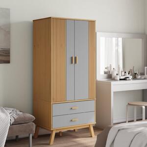 VidaXL Ντουλάπα OLDEN Γκρι & Καφέ 76,5x53x172 εκ. Μασίφ Ξύλο Πεύκου
