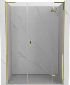 Mexen Mist-H L δεξιά ανακλινόμενη πόρτα ντους 160 cm, διάφανη, χρυσή