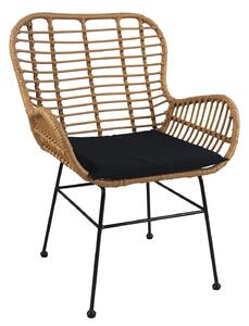 Καρέκλα Κήπου ABUDIUS Φυσικό/Μαύρο Μέταλλο/Rattan 60x60x85cm