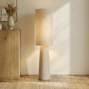 Lindby Φωτιστικό δαπέδου Elfie, ύψος 124 cm, μπεζ, λινό, 2x E27, Μπεζ, Σαλόνι / τραπεζαρία, Ύφασμα / Κλωστοϋφαντουργία, Σκανδιναβικό
