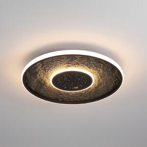 Searchlight LED φωτιστικό οροφής Lumadisc, εφέ αστεριών, μαύρο, Ø 41 cm, ρυθμιζόμενος, Μαύρο, Σαλόνι / τραπεζαρία, Μέταλλο, σύγχρονο