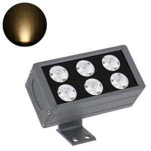 GloboStar® FLOOD-DANY 90375 Προβολέας Wall Washer για Φωτισμό Κτιρίων LED 24W 2160lm 5° DC 24V Αδιάβροχο IP65 L16 x W9.5 x H7.5cm Θερμό Λευκό 3000K - Γκρι Ανθρακί - 3 Years Warranty