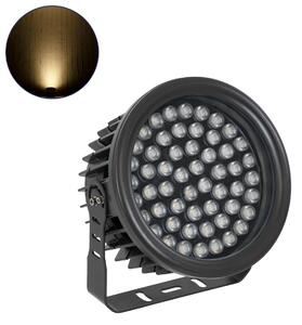 GloboStar® FLOOD-NEVA 90398 Προβολέας Wall Washer για Φωτισμό Κτιρίων LED 54W 4860lm 30° DC 24V Αδιάβροχο IP65 Μ24.5 x Π24.5 x Υ14.7cm Θερμό Λευκό 3000K - Γκρι Ανθρακί - 3 Χρόνια Εγγύηση