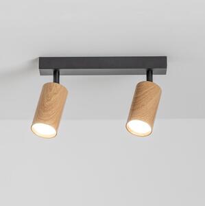 Brilagi - Φωτιστικό σποτ SELE 2xGU10/30W/230V μαύρο/δρύινο ντεκόρ