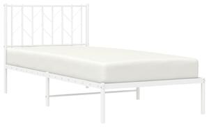 VidaXL Πλαίσιο Κρεβατιού με Κεφαλάρι Λευκό 90 x 200 εκ. Μεταλλικό