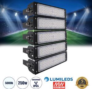 GloboStar® GOLIATH 90100-5 LED Προβολέας Γηπέδου - Φωτιστικό Tunnel 250W 40000LM 75°*135° AC 100-277V IP65 - Ψυχρό Λευκό 5000K - MeanWell Driver & LumiLEDs Chip - 5 Years Warranty