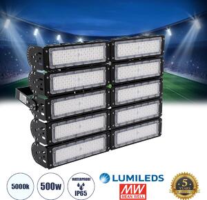 GloboStar® GOLIATH 90104 LED Προβολέας Γηπέδου - Φωτιστικό Tunnel 500W 80000LM 75°*135° AC 100-277V IP65 - Ψυχρό Λευκό 5000K - MeanWell Driver & LumiLEDs Chip - 5 Years Warranty