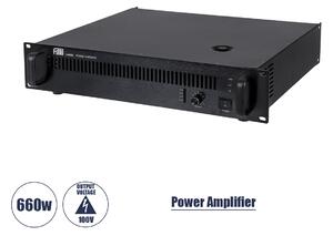 GloboStar® FDB CA660 98015 Power Amplifier - Επαγγελματικός Ενισχυτής Ηχείων Εγκαταστάσεων 100V - Frequency Response 60Hz-20Khz - AC 220V/50-60Hz - 660W/4Ω - IP20 - Μαύρο - Μ48.5 x Π32 x Υ9cm