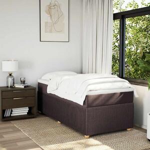 VidaXL Κρεβάτι Boxspring με Στρώμα Σκούρο Καφέ 90x200 εκ. Υφασμάτινο