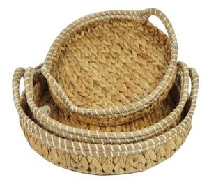 Δίσκοι ψάθινοι BOHO από rattan σετ των 3τμχ. Ø47xΥ8/12εκ. Ø41xΥ7/12εκ. Ø36xΥ5/9εκ