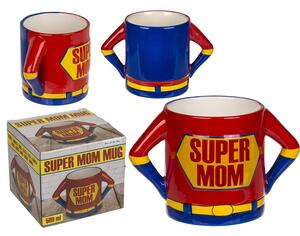 Κούπα 'Super Mom' 500ml Κόκκινο/Μπλε Κεραμικό 18x11cm