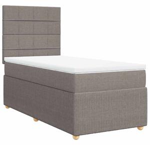 VidaXL Κρεβάτι Boxspring με Στρώμα Taupe 90x200 εκ. Υφασμάτινο
