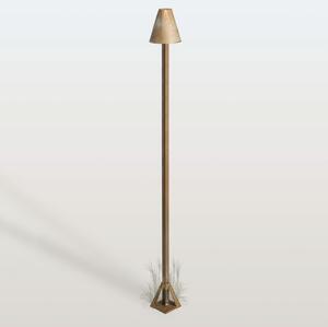 Moretti Luce Φωτιστικό διαδρόμου LED Silva Disk, ύψος 100 εκ., ορείχαλκος αντίκα, IP65, Μπρούτζινο / Αντικέ ορείχαλκου, Ορείχαλκος, Εξοχική κατοικία / Ρουστίκ