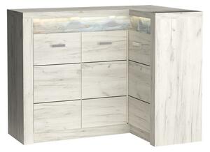 INDIANAPOLIS corner chest of drawers KAT I15 kraft white