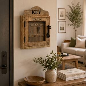 Ξύλινη Επιτοίχια Κλειδοθήκη Atmosphera Amalia Key Box με 8 θέσεις και διαστάσεις 30x8x40cm