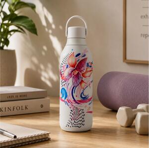 Μπουκάλι Θερμός Series 2 Urban Murals Chilly's με χωρητικότητα 500ml και διατήρηση θερμοκρασίας 12h ζεστό / 24h κρύο - Orchid