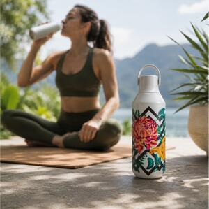 Μπουκάλι Θερμός Series 2 Botanicals Chilly's με χωρητικότητα 500ml και διατήρηση θερμοκρασίας 12h ζεστό / 24h κρύο - Woven Dahlia