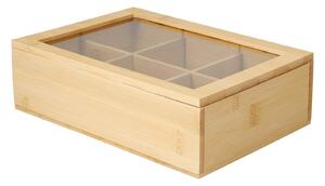 Ξύλινο Κουτί Αποθήκευσης για τσάι Excellent Houseware με 6 θέσεις και διαστάσεις 24x16x7cm