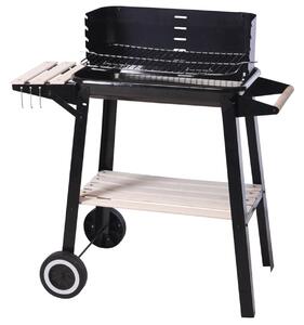 Ψησταριά BBQ κάρβουνου με ρόδες, ράφι αποθήκευσης και διαστάσεις 83x45.5x86.5cm