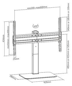 BRATECK επιτραπέζια βάση LDT03-23L για τηλεόραση 37"-70", έως 40kg