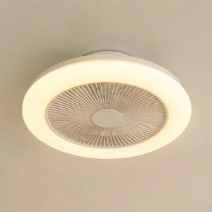 Lindby Ανεμιστήρας οροφής LED Vedin, λευκός, DC, Ø 45 cm, RGBW, ρυθμιζόμενος, Λευκό, Σαλόνι / τραπεζαρία, Πλαστικό, σύγχρονο