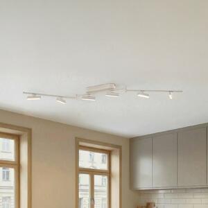 Lindby LED προβολέας Eldrin, λευκός, 6-φωτο, λωρίδα φωτός, ρυθμιζόμενος, Λευκό, Σαλόνι / τραπεζαρία, Μέταλλο, σύγχρονο