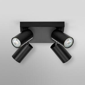 OSRAM Σποτ οροφής OCTAGON PLATE, μαύρο, 4-φωτιστικό GU10-LED 927, ρυθμιζόμενος, Μαύρο, Σαλόνι / τραπεζαρία, Μέταλλο, σύγχρονο