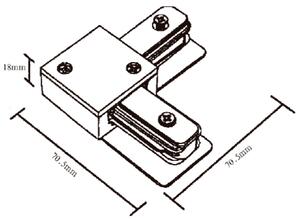 InLight Σύνδεσμος L Λευκός Μονοφασικής Ράγας (TC1-029-WH)