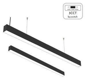 InLight Κρεμαστό φωτιστικό LED 30W 3CCT (By Switch) από αλουμίνιο σε μαύρη απόχρωση D:90cm (6072-90-BL)