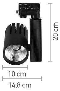 InLight Σποτ τριφασικής ράγας LED 10W 4000K σε μαύρη απόχρωση D:10cmX20cm (T00802-BL)